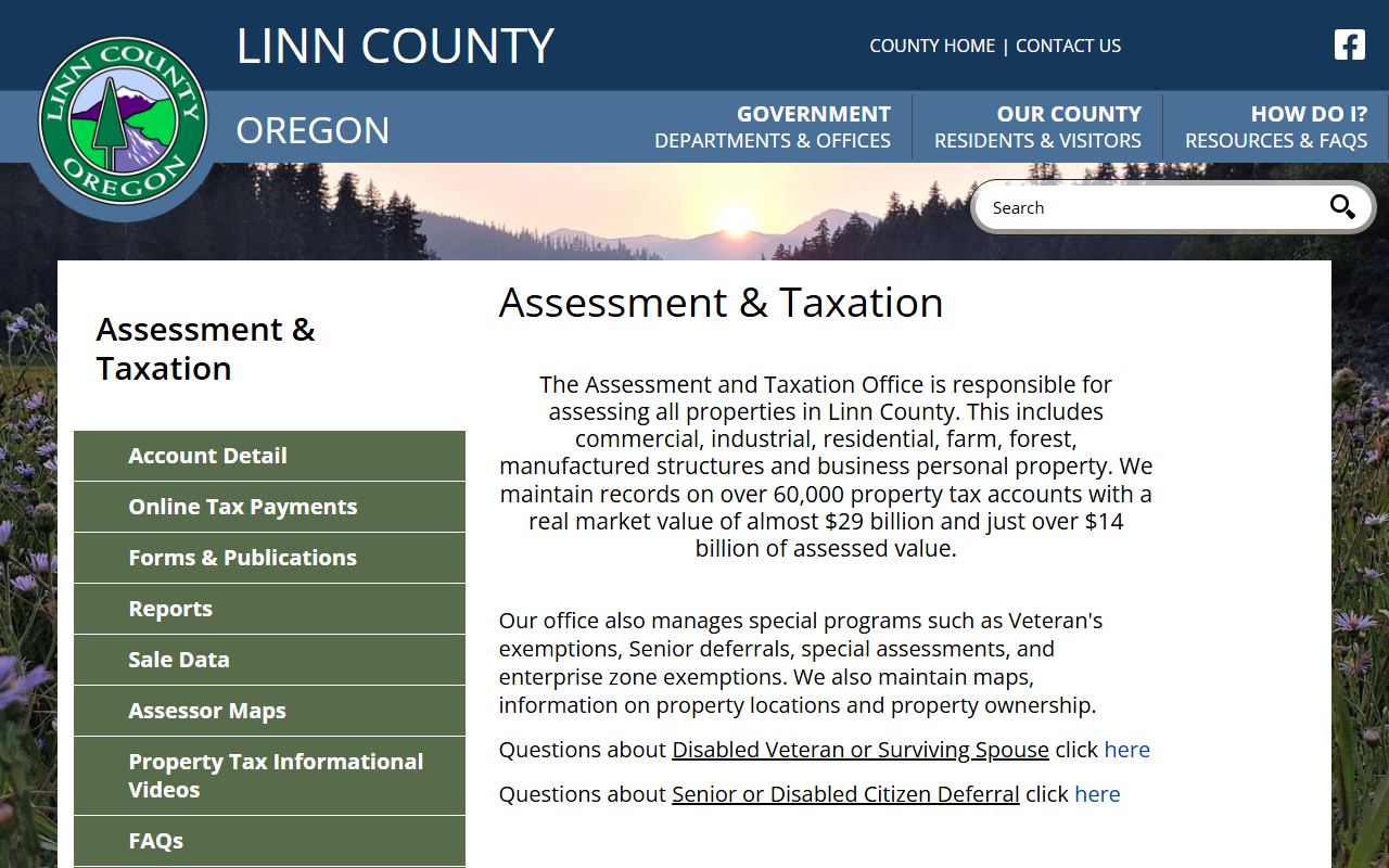 Linn County Assessor property records for white pages searches