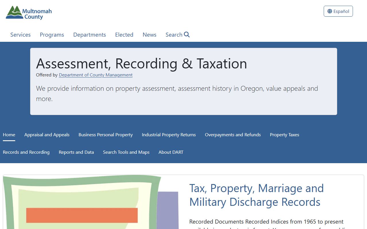 Multnomah County assessment and taxation white pages search